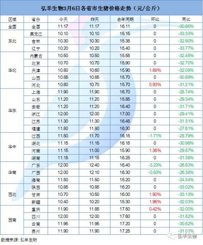 今日猪价最新报价全国